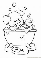 Coloring Bath Pages Elephant Popular sketch template
