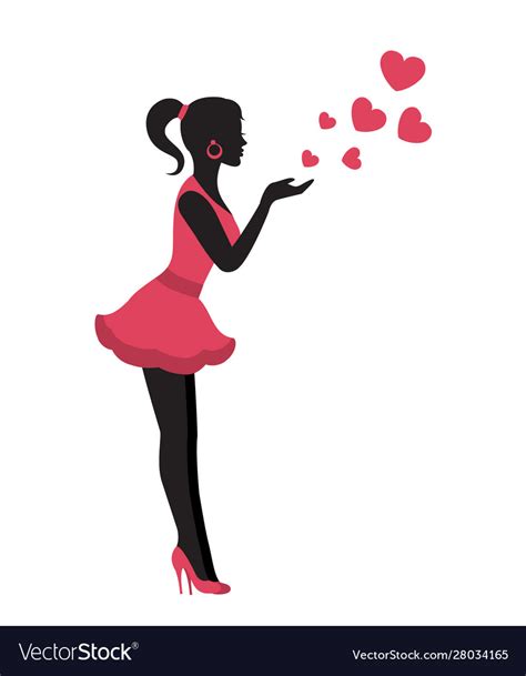 girl sends a kiss and feelings royalty free vector image