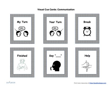 visual cue cards printable tutoreorg master  documents