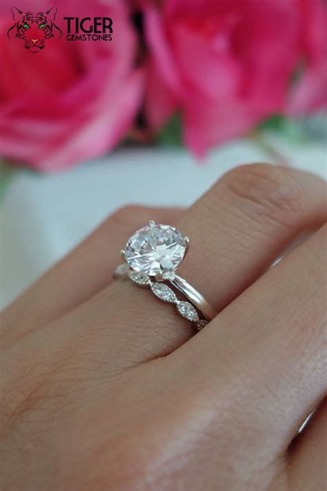 sale  carat art deco  solitaire wedding set man