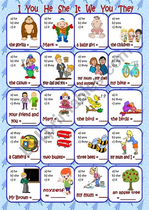 Personal Pronouns Esl Worksheet By Vickyvar