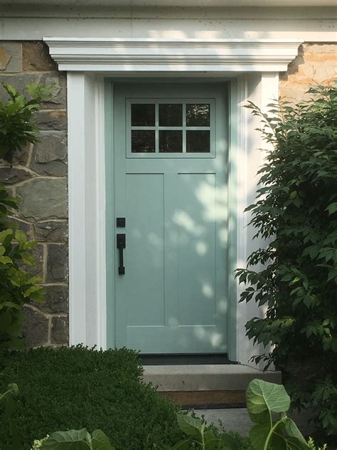 mastergrain craftsman fiberglass door in blue whyte looks