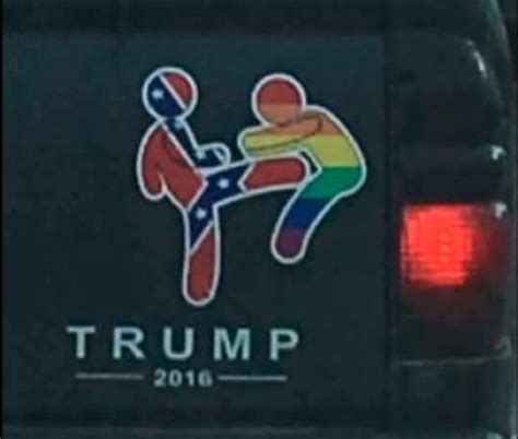 anti lgbt trump bumper sticker  viral towleroad gay news