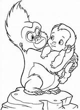 Tarzan Coloring Jane Library Clipart Baby sketch template