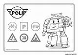 Routiere Securite Poli Robocar Panneaux Signalisation Coloriages sketch template