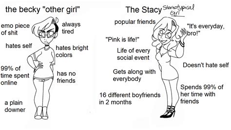 the beck other girl vs the stacy stereotypical girl virginvschad