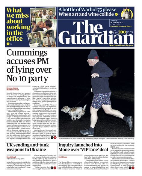 guardian front page   january  tomorrows papers today