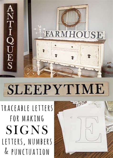 printable traceable letters  making farmhouse style signs