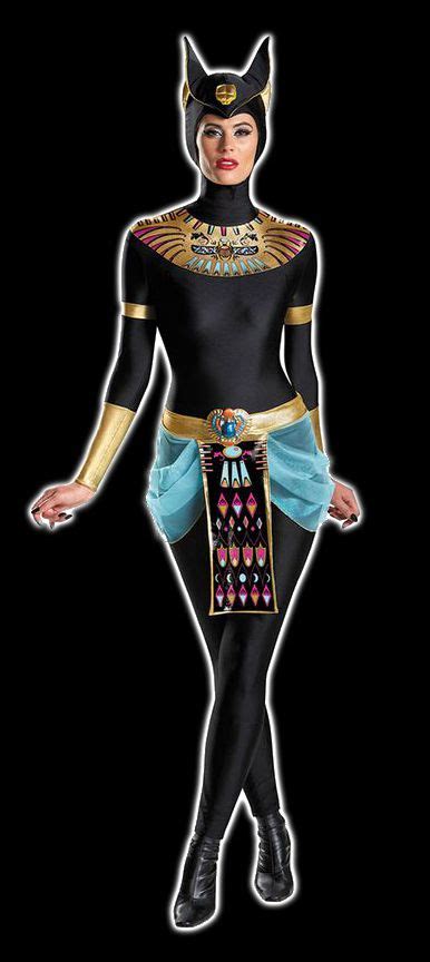 Egyptian Kitty Goddess Deluxe Costume Sexy Black Bodysuit Costumes