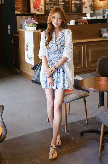pale skin short summer dress flat sandals classy style fashion korean fashion asian fashion