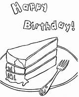Cake Coloring Slice Birthday Getcolorings Pages Color sketch template