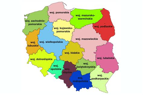 mapa wojewodztw polska mapa