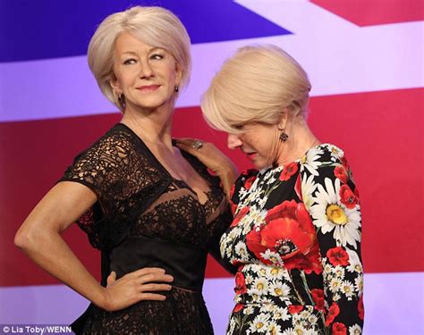 Dame Helen Mirren Checks Her Waxwork S Ample Assets At Madame Tussauds