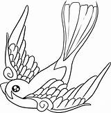 Randunica Colorat Desene Pasari Planse Salbatice Swallow Oiseau Sparrow Dragoart Paradis Swallows Tattoos sketch template