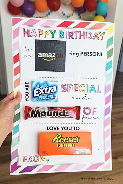 printable birthday candy gram poster giant card teacher