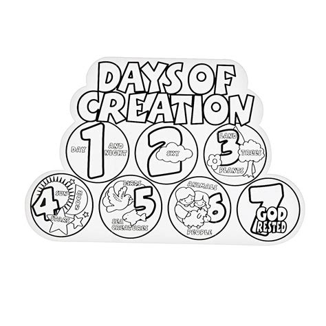 days  creation coloring pages coloring home