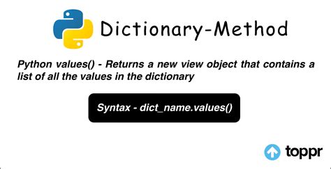 python dictionary values     python values function