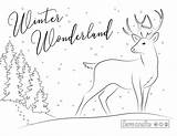 Coloring Winter Wonderland Deer Pages sketch template