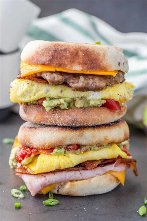 easy  delicious breakfast sandwiches   english muffins