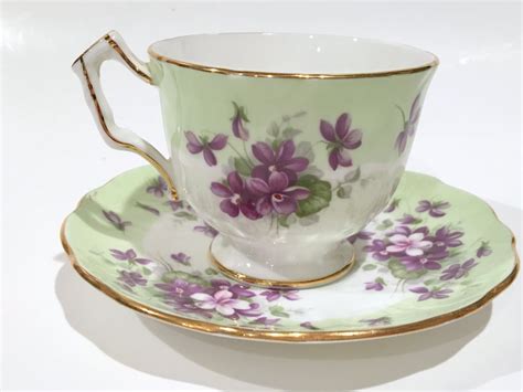 aynsley tea cup  saucer violet cup tea set antique tea cups tea
