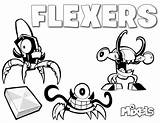 Mixels Flexers Coloring Series Pages Tribe Pdf sketch template