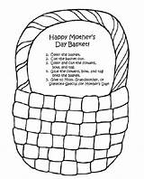 Coloring May Basket Mothers Pages Baskets Happy Occupation Crafts Disimpan Dari Ecoloring sketch template