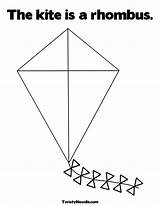 Preschool Shape Kite Coloring Activities Shapes Pages Preschoolers Rhombus Printable Printablecolouringpages Kids Kindergarten Toddler Colouring Kites Learning Crafts sketch template