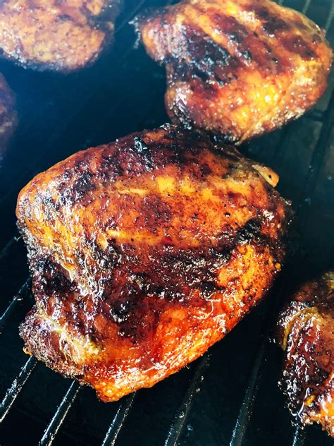 smoked caribbean jerk chicken thighs cooks well with others