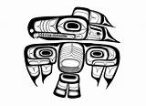 Totem Tlingit Thunderbird Coastal Tribe sketch template