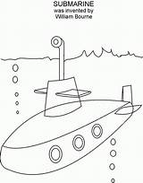 Submarine Marin Kapal Selam Mewarnai Coloriages Bon Inventions Colorear Coloringhome sketch template