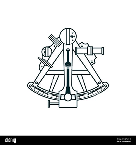 sextant navigation maritime et astrolabe nautique icône vecteur d