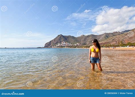 Spanish Woman In The Beach Stock Images Image 28036504