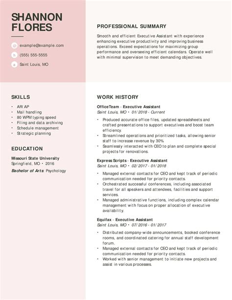 executive assistant resume examples created  pros myperfectresume