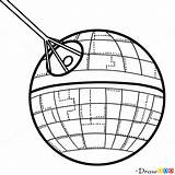Death Star Wars Drawing Line Draw Spaceships Spaceship Millennium Falcon Getdrawings Space Visit Cake sketch template