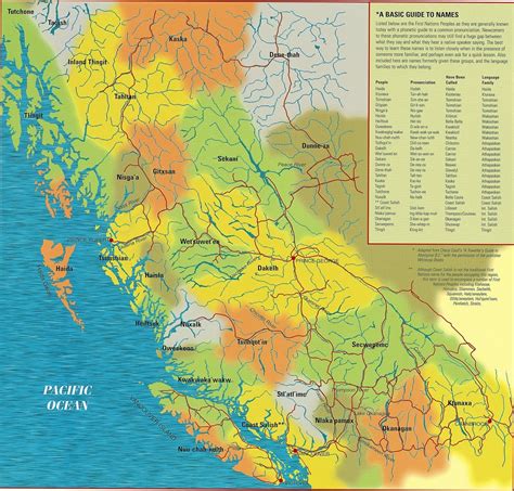 nations peoples  british columbia map  nations native