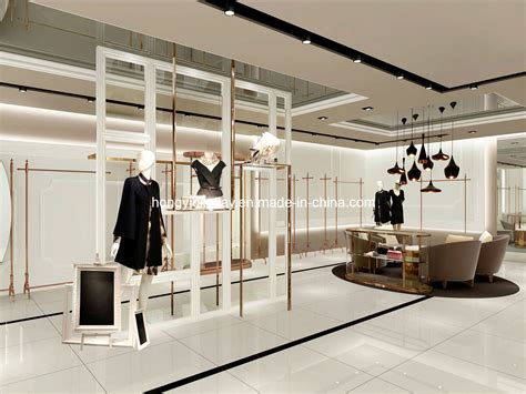 china high  garments showroom display lady clothing shop interior