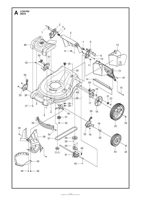 husqvarna lcrh    parts diagram  mower deck cutting deck