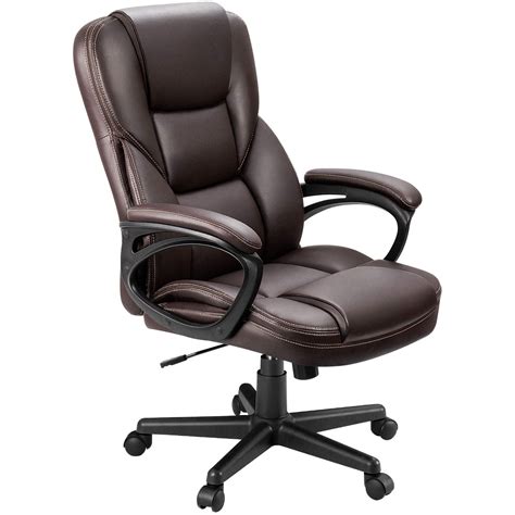 lacoo faux leather high  executive office chair  lumbar support brown walmartcom
