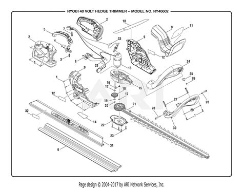 ryobi hedge trimmer parts diagram diagram  source