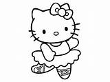 Kitty Hello Coloring Ballerina Pages sketch template