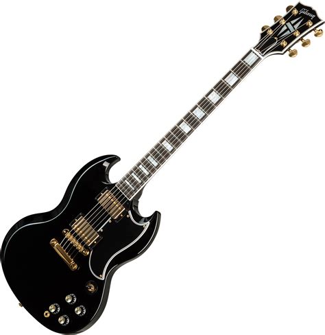 gibson custom shop sg custom  pickup ebony solid body electric guitar black