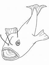 Angler Fish Catching Prey Coloring Pages sketch template