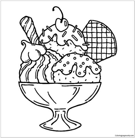 ice cream sundae coloring page  coloring pages