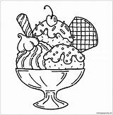 Sundae Wafer Served Donuts Parlor Sundaes Coloringpagesonly Coloringpages234 sketch template
