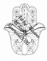 Hamsa Coloring Pages Template Jewish Hand sketch template