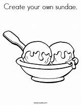 Coloring Sundae Own Cream Ice Scoops Create Print Noodle sketch template