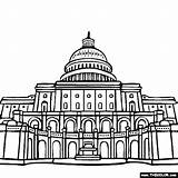 Coloring Landmarks Pages Famous Capitol Washington Places Landmark Colouring Hill American Building States United sketch template