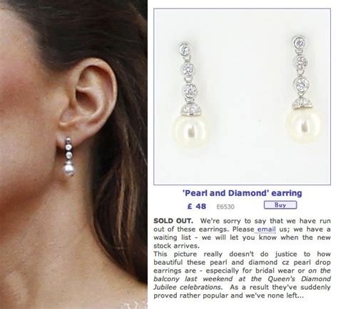 Kate Middleton Fake Earrings Cubic Zirconia At The Diamond Jubilee