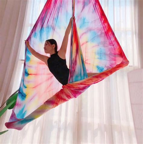 high strength colorful aerial yoga hammock mxm anti gravity yoga belts  exercise yoga