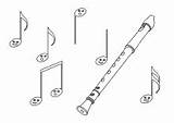 Instrumente Noten Malvorlage Blockfloete Blockflöte Ausmalen Rund Ums Orchester Musikinstrument sketch template
